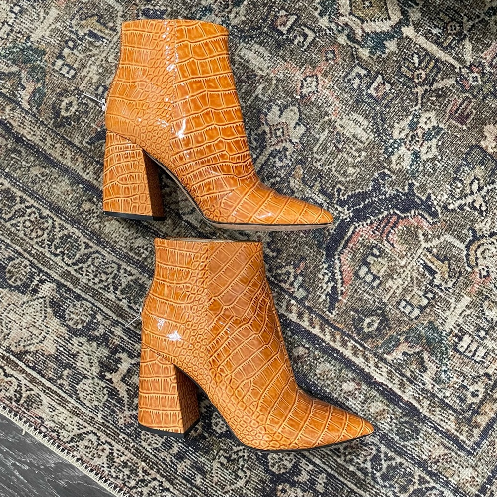 Vince Camuto Crocodile Chunky Heeled Boot